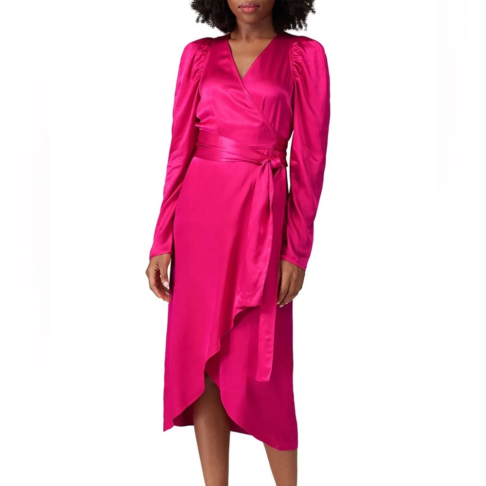 CHELSEA AND WALKER PINK SATIN WRAP DRESS SZ 6